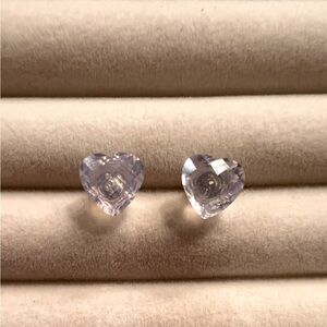 Clear Quartz Heart-Shaped Silver Earrings